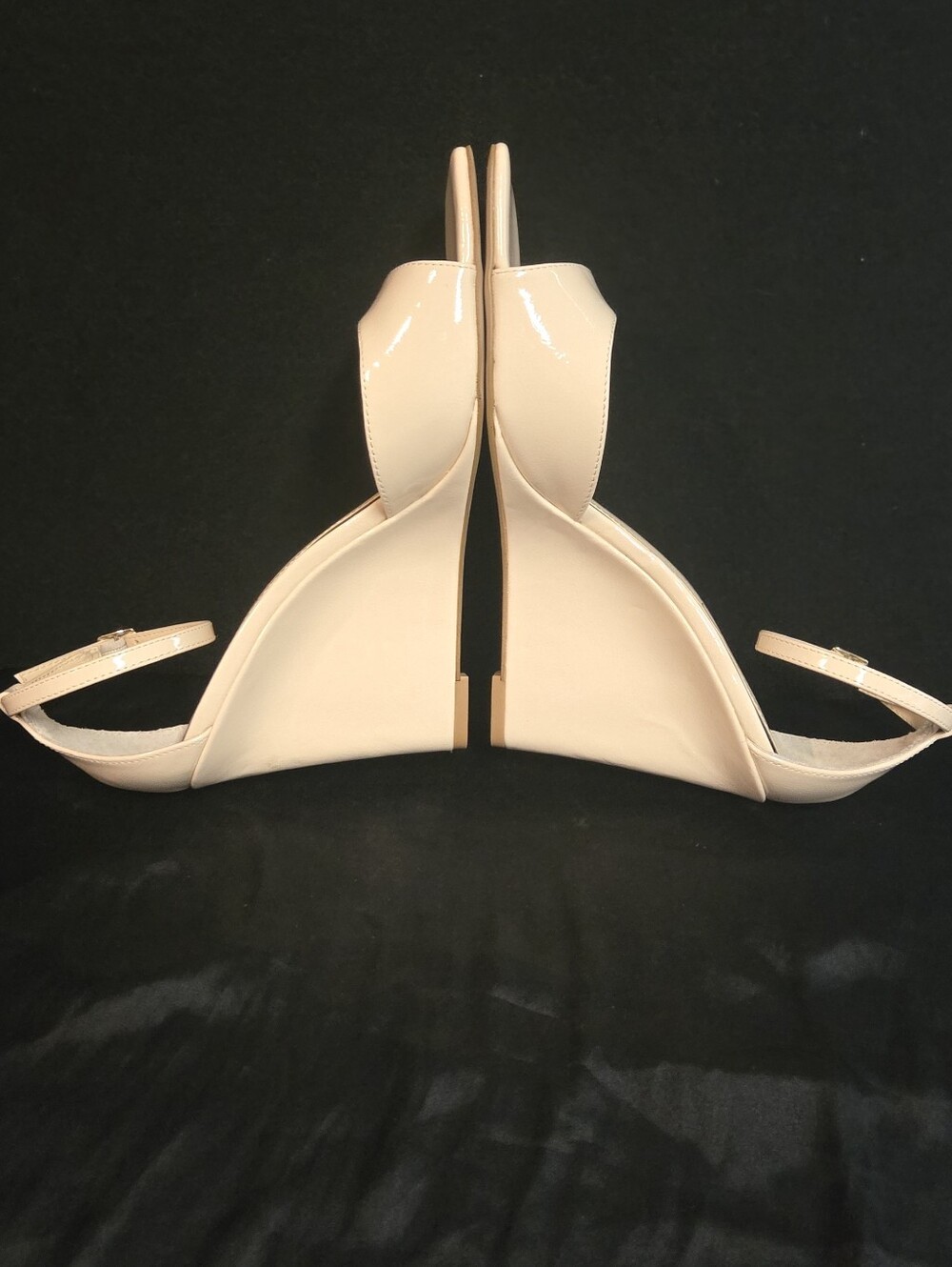 Jessica Simpson Blush Patent Wedge Sandals with Ankle Strap - Picture 5 of 8